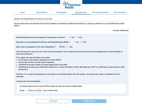 cmu demande en ligne ameli.